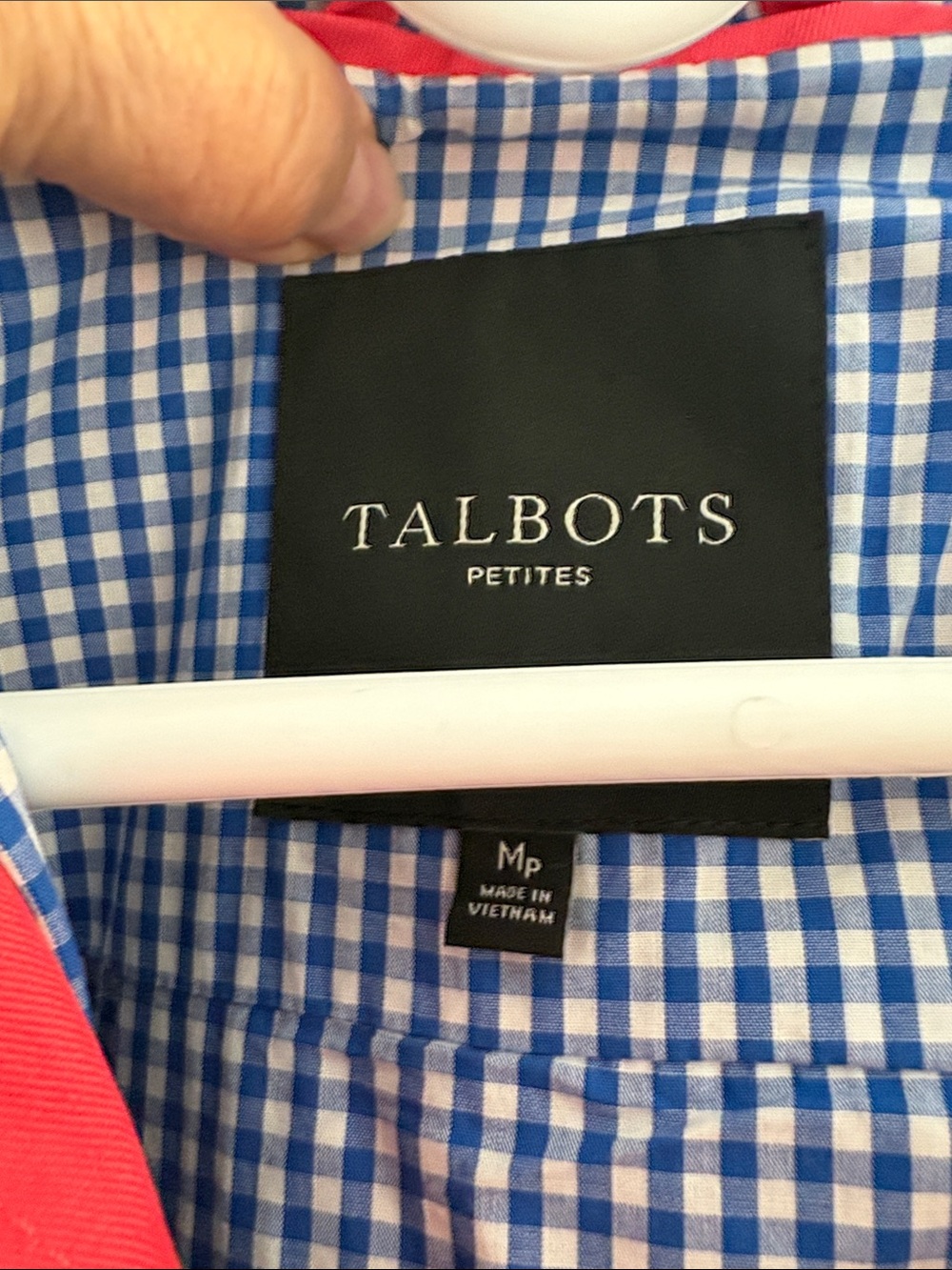 Talbots Rose Colored Hooded Cotton Swing Rain Jacket with Gingham Lining - Picture 2 of 11